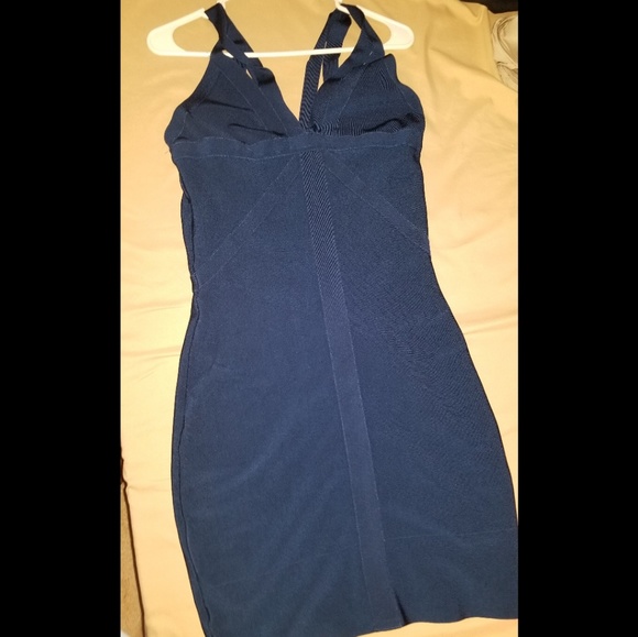 guess blue bandage dress